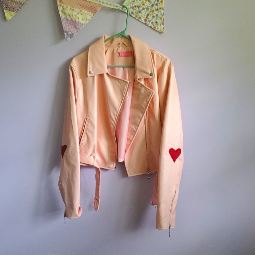 Valentine Sarsparilly Veronica Pink Biker Jacket❤️